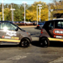 The SmartCars are tiny, two-door vehicles with just enough space on their hoods and doors to squeeze in advertisements from partner restaurants. Today, the company contracts with about 500 restaurants and 100 couriers in five East Coast cities.